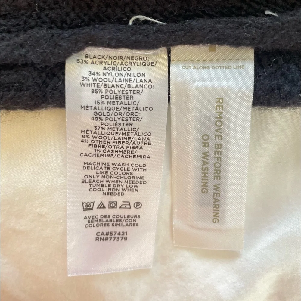SALE - NWT Ann Taylor Black Nordic Fair Isle Turtleneck Sweater, Size “XS” - Picture 8 of 8